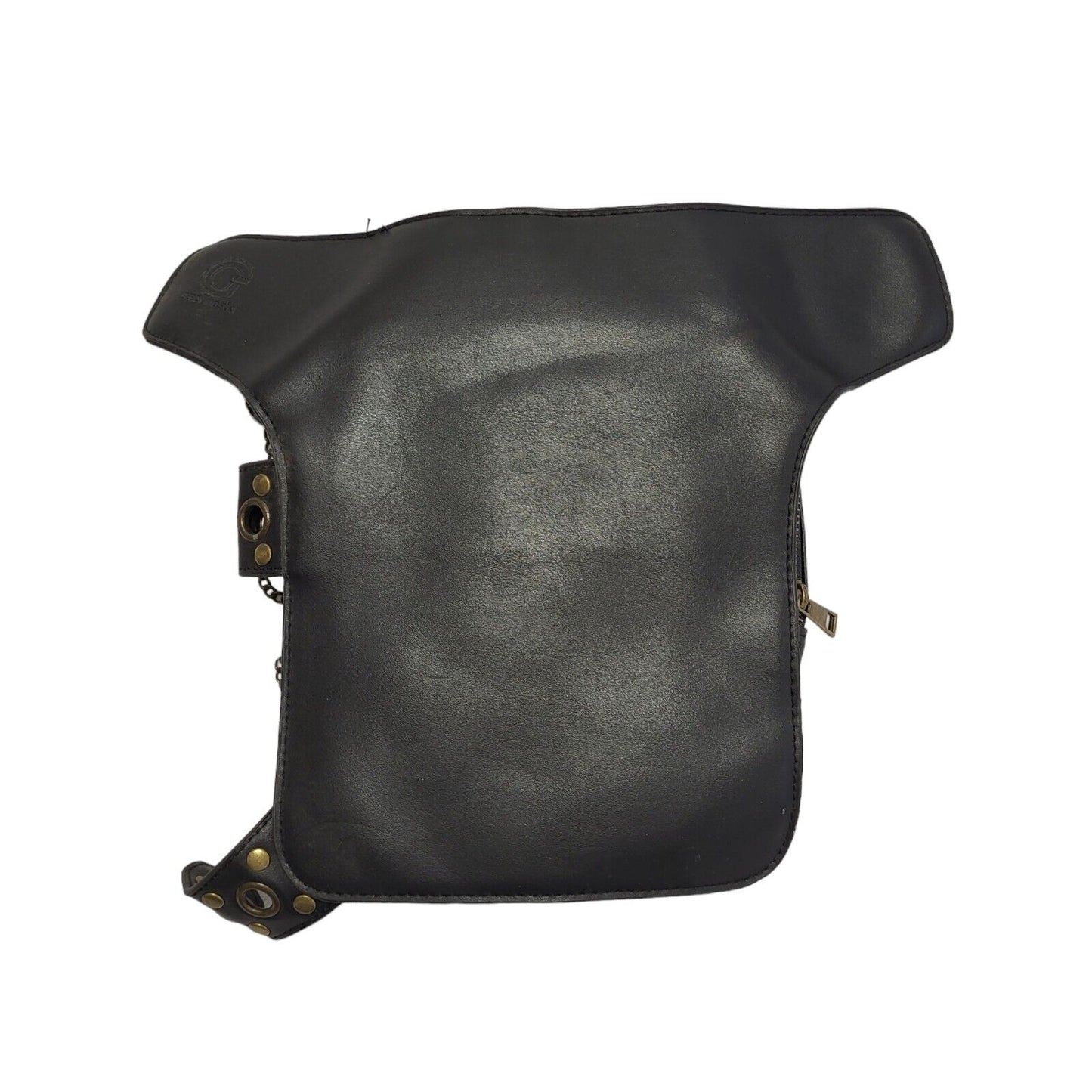 Vintage Black Leather Backpack Bag Uk Women's Size  7" x 8"