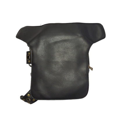 Vintage Black Leather Backpack Bag Uk Women's Size  7" x 8"