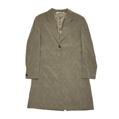 Marks & Spencer Vintage 80s Green Vine Pattern Over Coat Uk 16