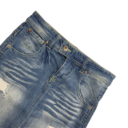 Cherokee Vintage 90's Blue Knee Length Denim Skirt Women's UK 8-10 W27 (USA 6)