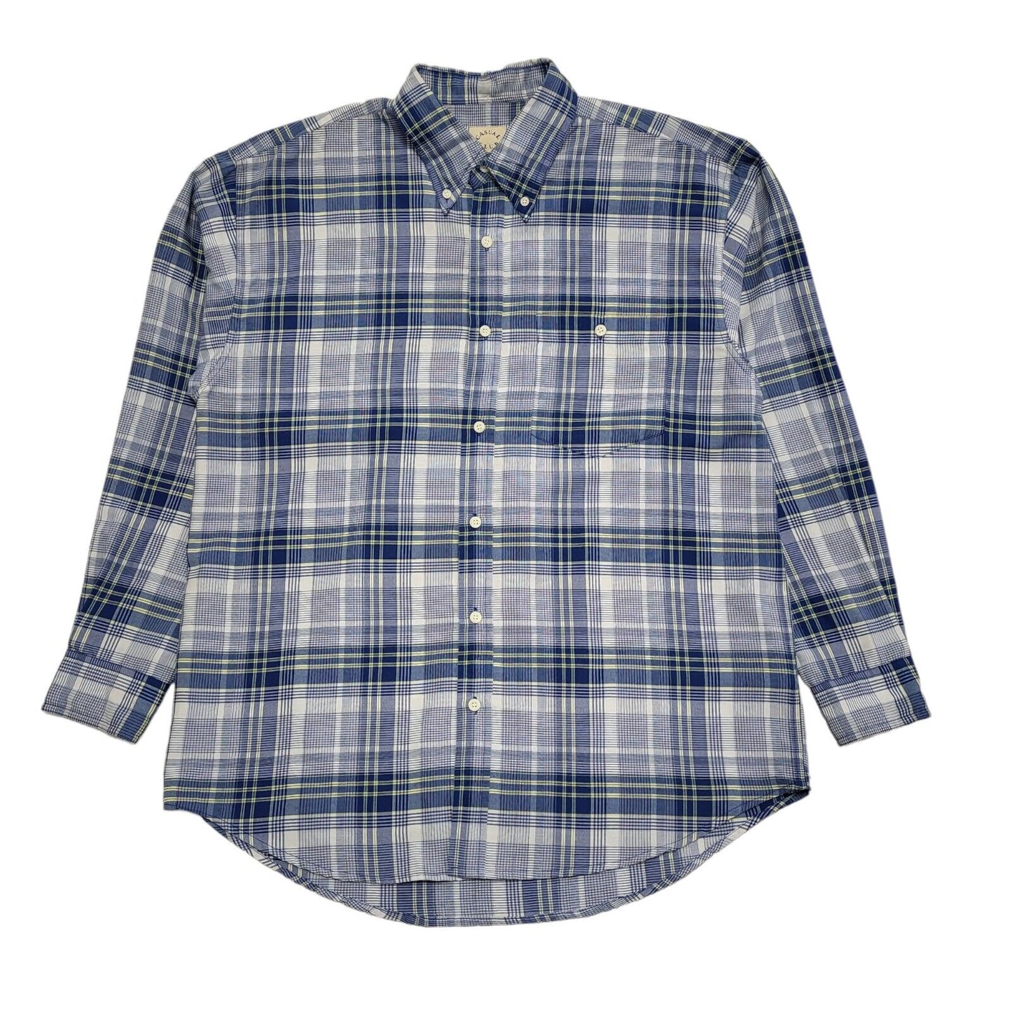 Casual Club 90's Vintage Blue & Yellow Check Shirt Uk Men's Medium