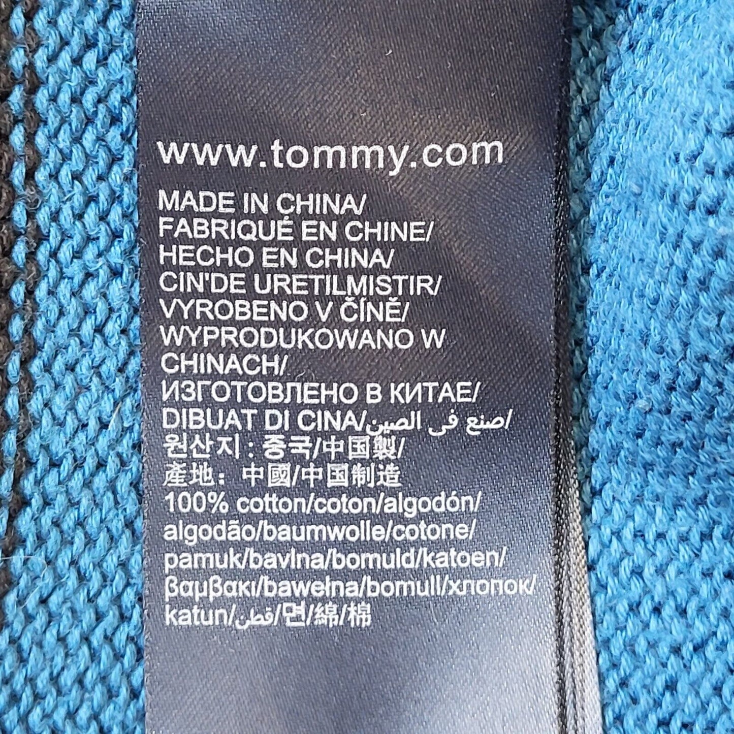 Tommy Jeans Blue & Grey Crew Neck Cotton Jumper Men's Size S