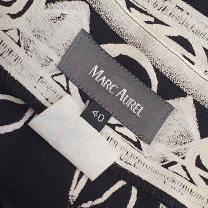 Mark Aurel Vintage 90's Black & White Floral Wrap Skirt Womens UK 10-12 W29