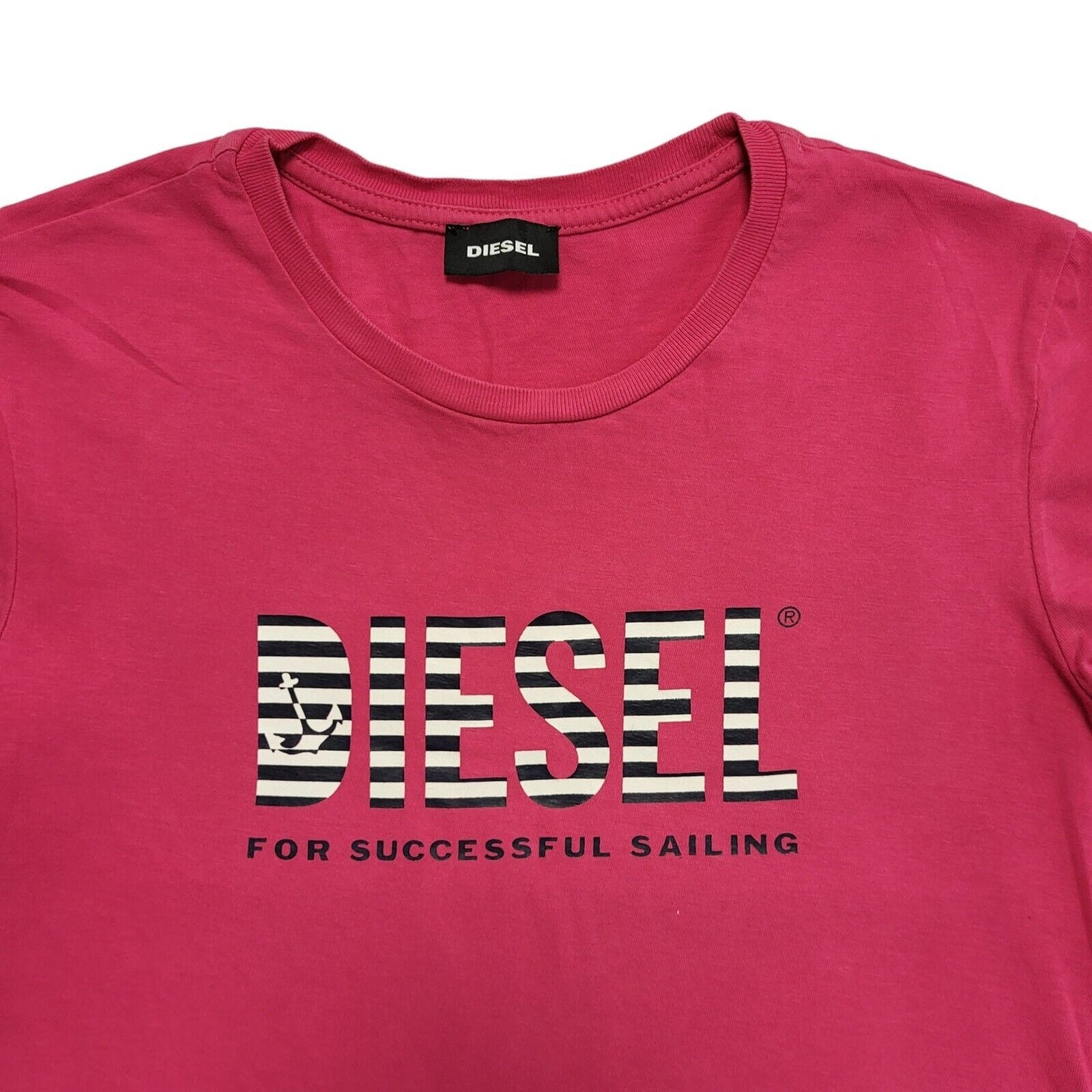 Diesel Pink Y2k Round Neck T Shirt Uk Women's Size Small