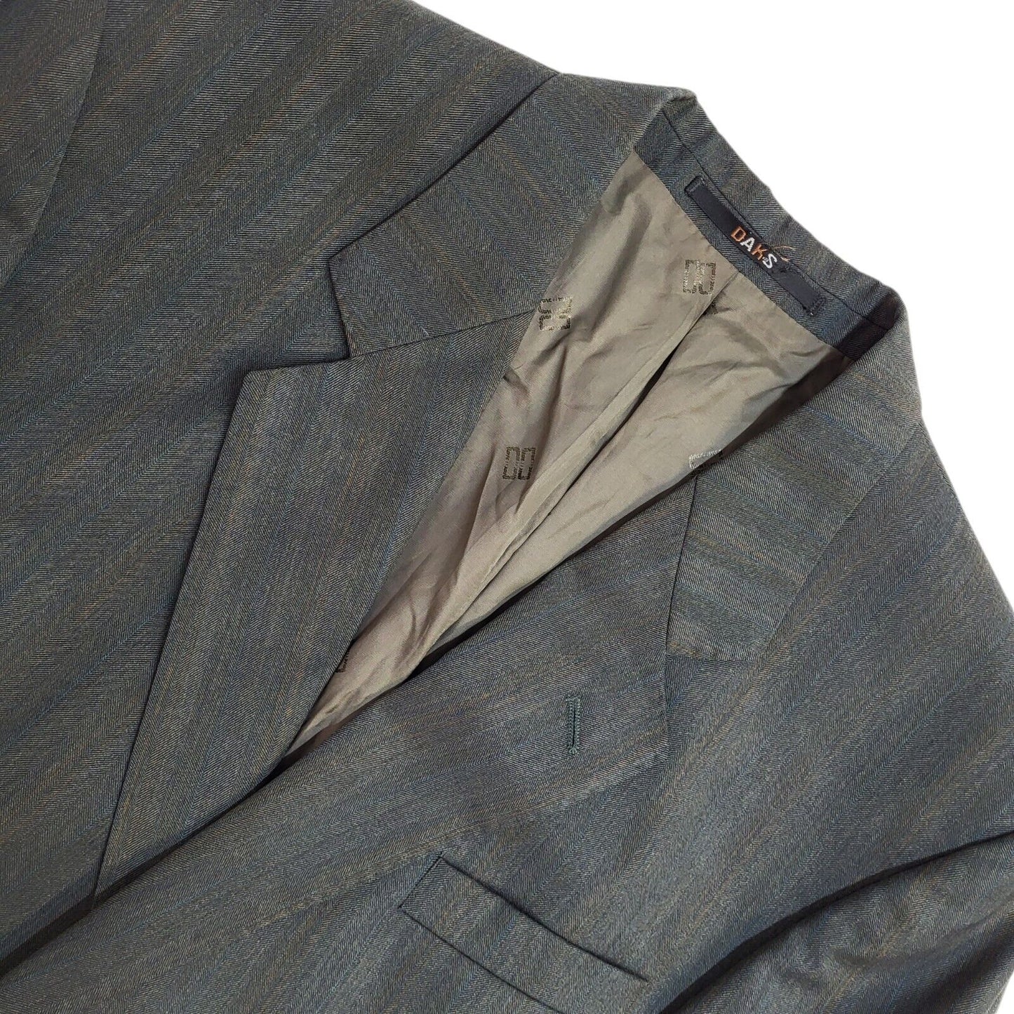 Daks Grey 70s Wool Blend Blazer Suit Jacket Uk Men's Size XL 44"