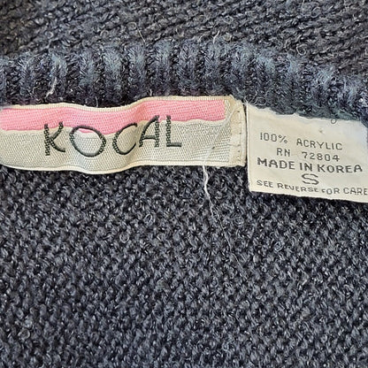 Kocal 80s Vintage Black & Gold Acrylic Jumper Women's Size S Eu 36