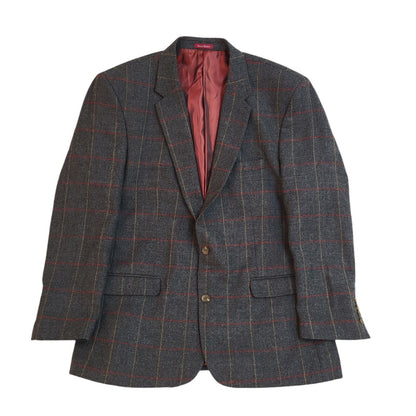 Samuel Windsor Grey Check Y2k Blazer Suit Jacket Uk Men's Size XL 44"