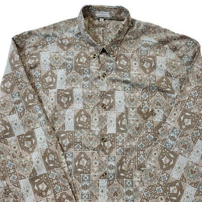 Gianni 90s Vintage Retro Abstract Long Sleeve Shirt Men's Size L