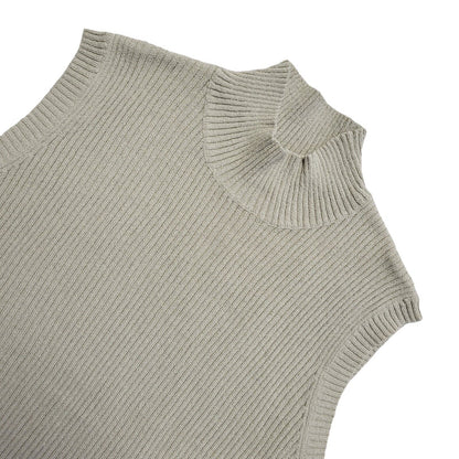 Play Y2K Beige High Neck Sleeveless Tank Top Womens UK Size M