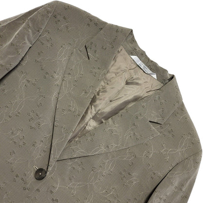 Marks & Spencer Vintage 80s Green Vine Pattern Over Coat Uk 16