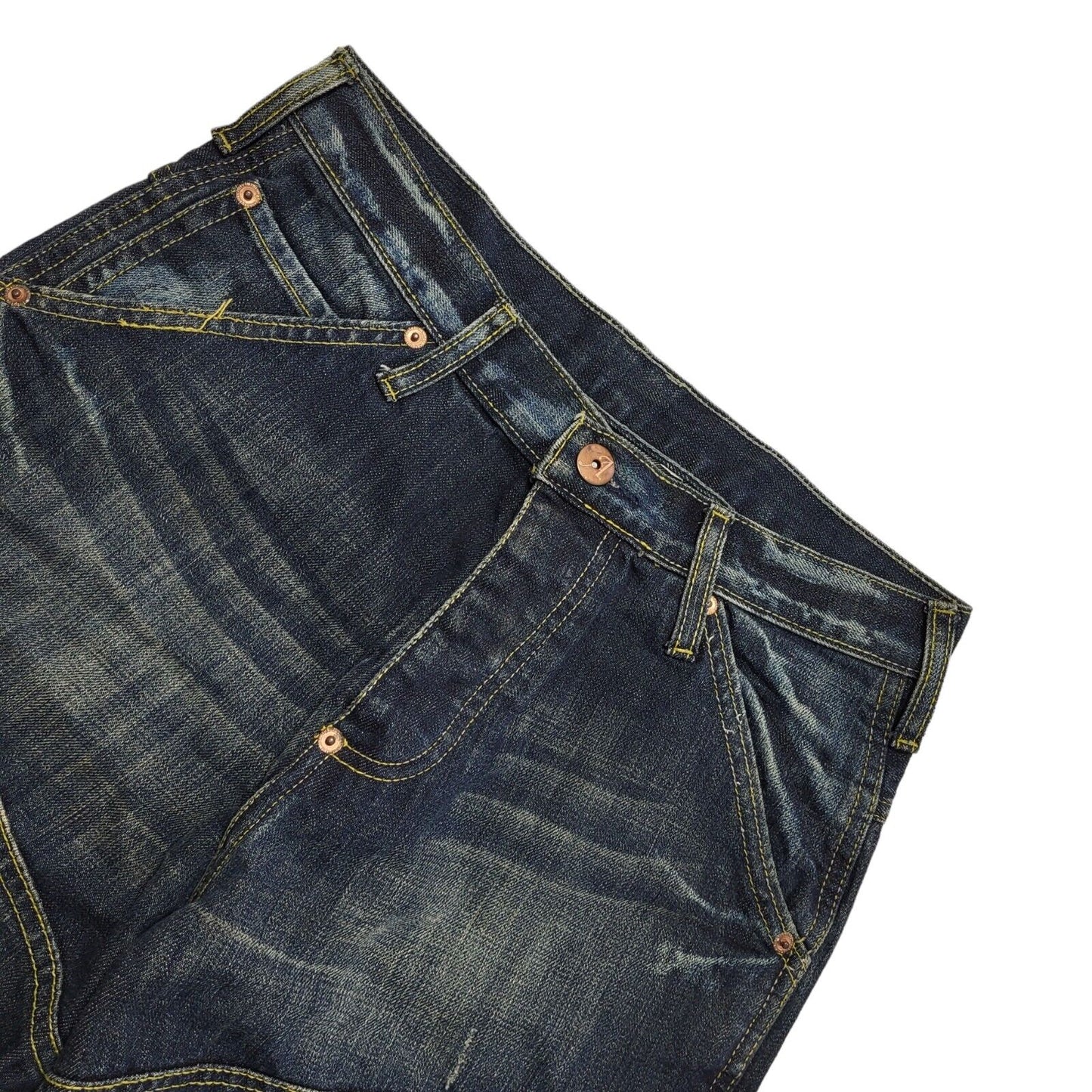 Apt 04 90s Dark Blue Straight Leg Denim Jeans Uk Men's Size S W30 L34