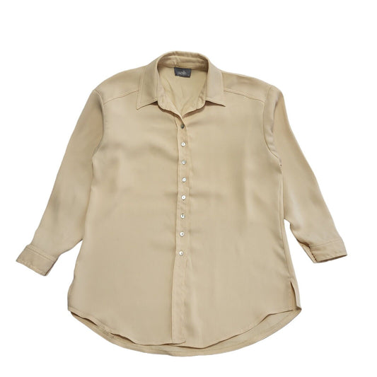 Wallis Vintage 90s Yellow Relaxed Fit Long Sleeve Shirt UK Women's Size 10
