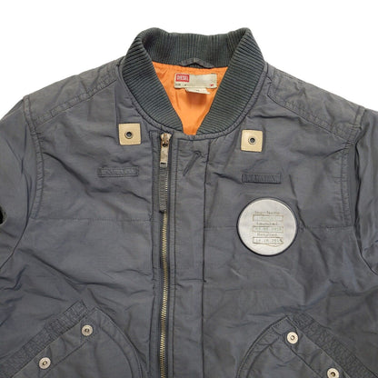 Diesel Grey Zip Up Bomber Jacket Uk Boys Size Large