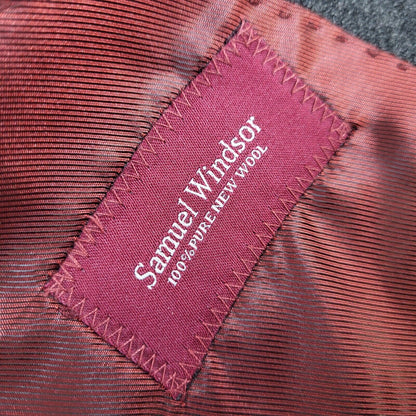 Samuel Windsor Grey Check Y2k Blazer Suit Jacket Uk Men's Size XL 44"