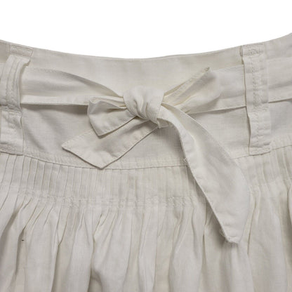 Next Vintage 90's White Belted Ruffle Skirt Womens UK Size 14 W32