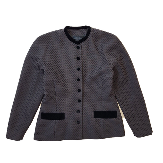 Cortty 60s Vintage Brown & Black Button Up Jacket Women's Size 16