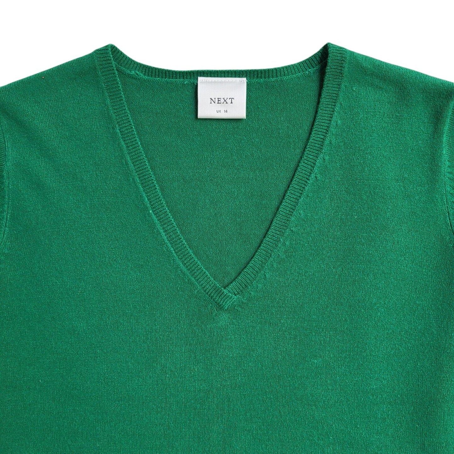 Next V-Neck Green Vintage 90's Jumper UK Women's Size 14