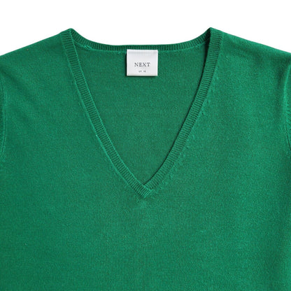 Next V-Neck Green Vintage 90's Jumper UK Women's Size 14