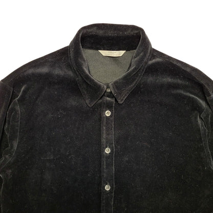 Marks and Spencer 90s Vintage Black Velour Long Sleeve Shirt Womens Size 10