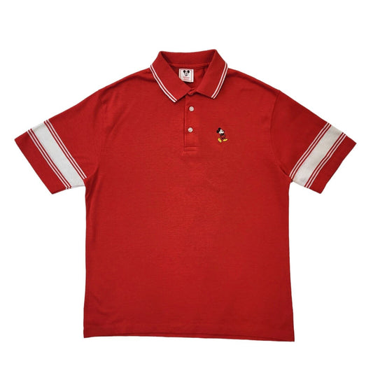Disney Wear 90s Vintage Red Short Sleeve Polo Shirt Men's Size M