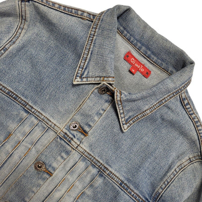 Gi & Jo Blue 90s Vintage Button Denim Jacket Uk Women's Size Medium