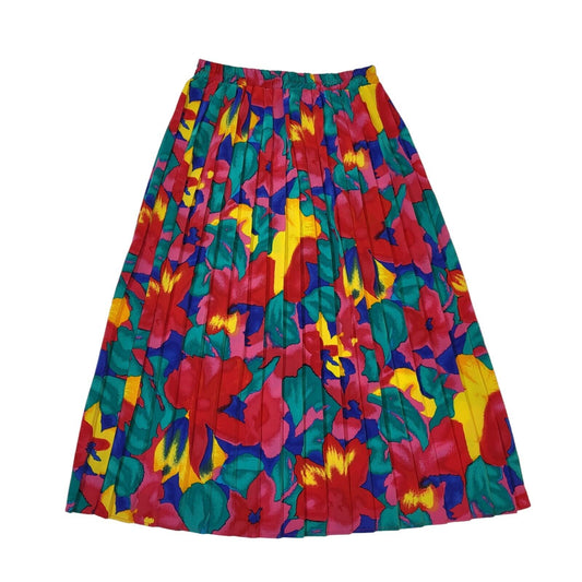 Sixth Sense C&A 80s Vintage Floral Pleated Skirt Women's Size 12 W30