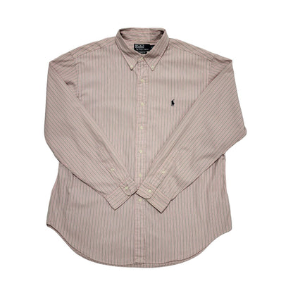 Polo Ralph Lauren Pink & White Striped Shirt Mens UK Size XL