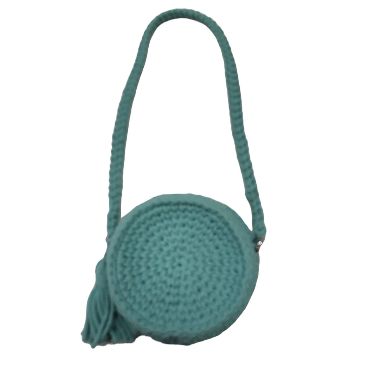 Vintage Blue Acrylic Small Shoulder Bag Uk Women's Size  8" x 8"