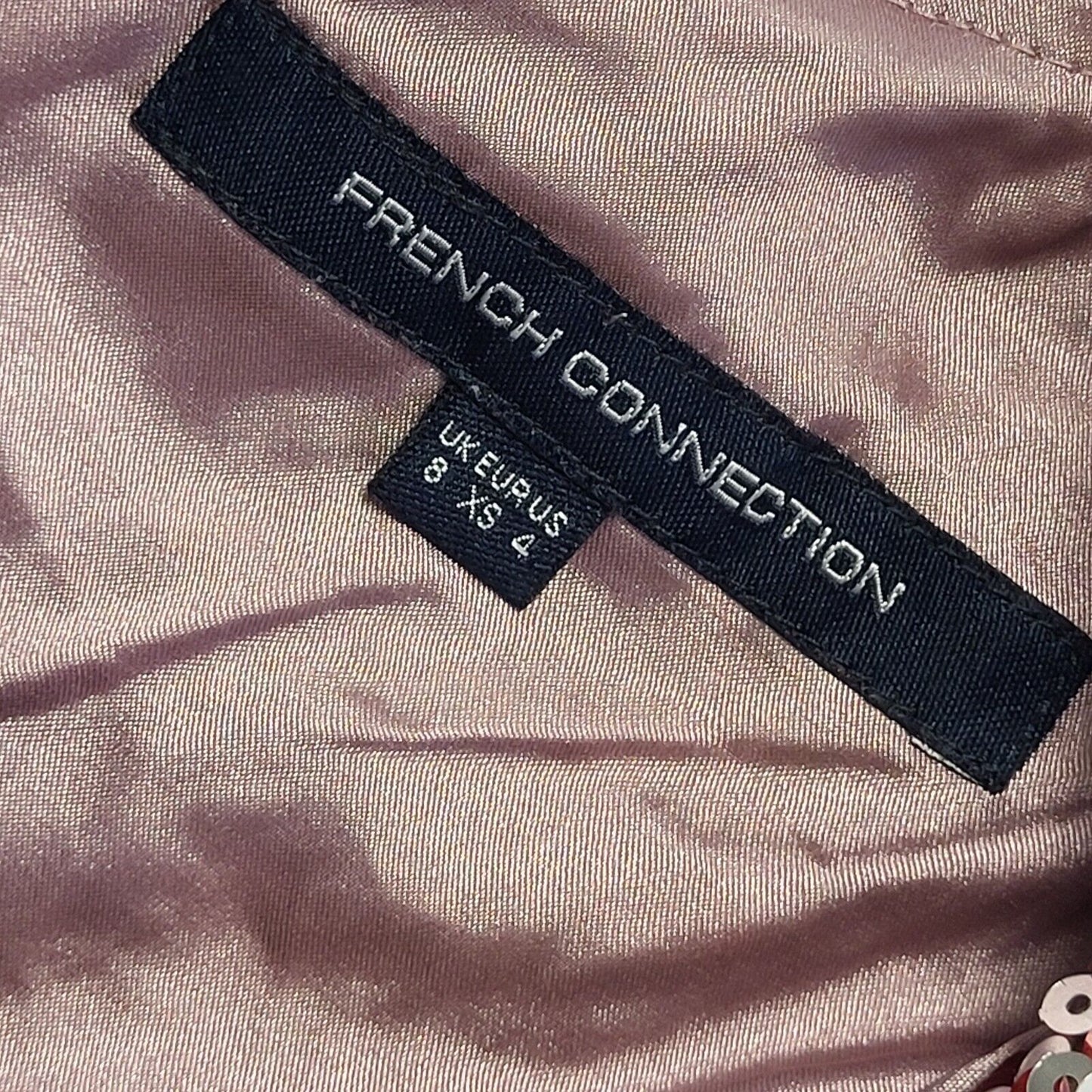 French Connection Y2K Pink Sequin Evening Dress Womens Uk Size 8