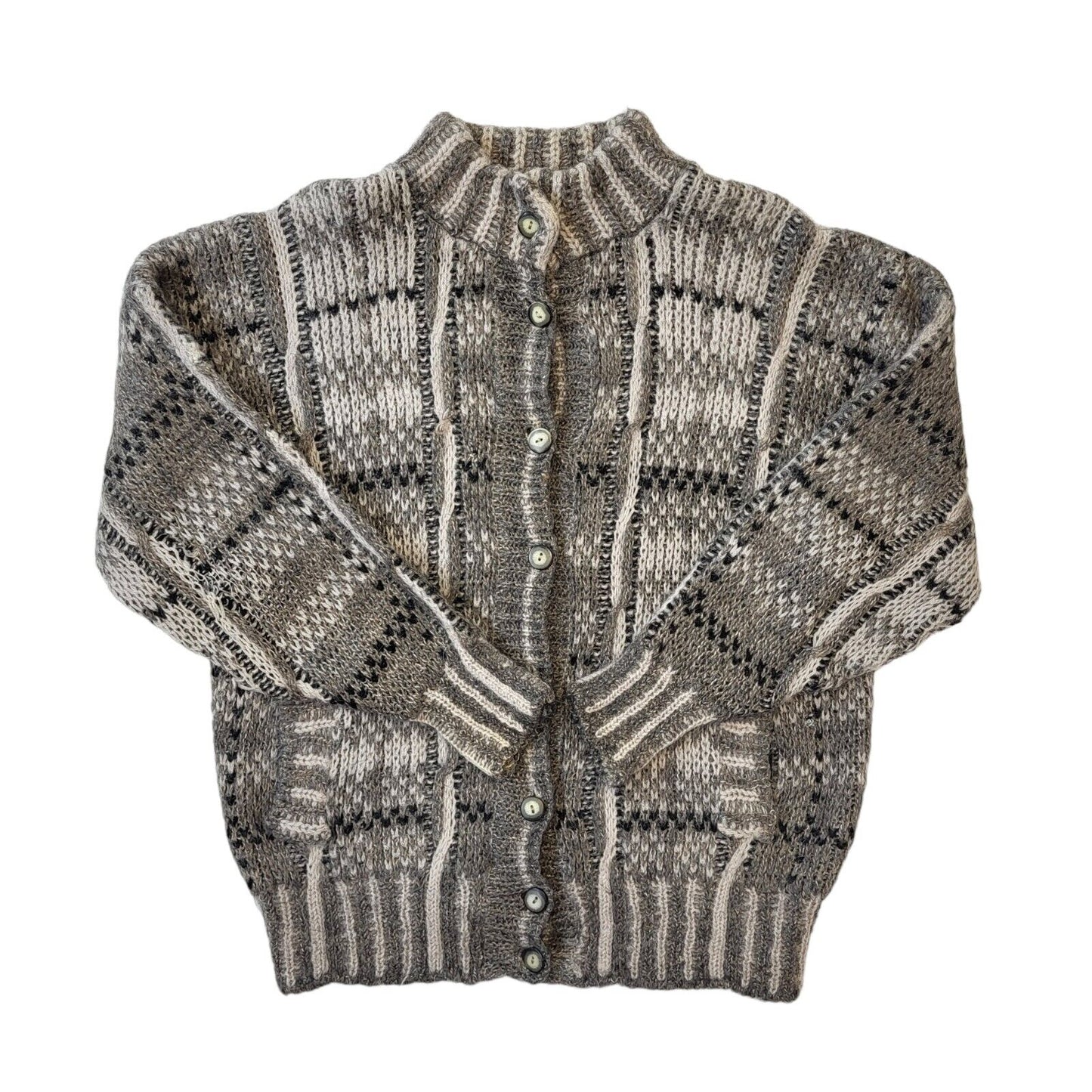 St Michael 80s Vintage Grey Button-Up Cardigan Women's Size 16/18 Eu 46/48