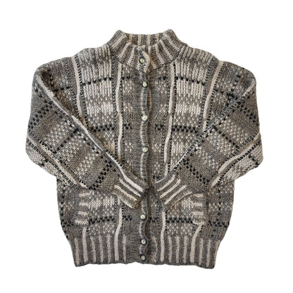 St Michael 80s Vintage Grey Button-Up Cardigan Women's Size 16/18 Eu 46/48