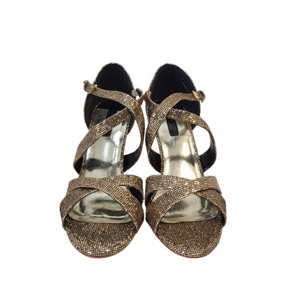 Dorothy Perkins Becca Gold Buckle Heel Shoes Uk Women's Size 6
