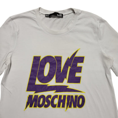 Moschino Love Y2K Vintage Round Neck White T-Shirt Women's Size 14 XLarge