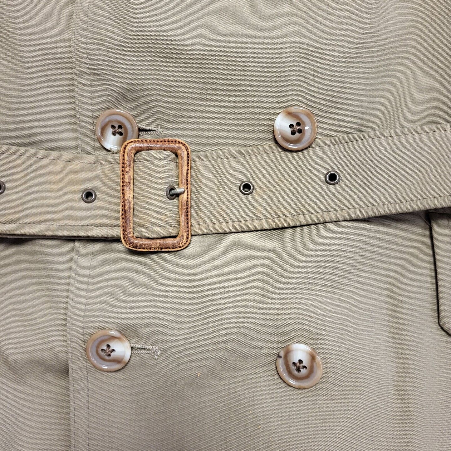 Driway Vintage 80s Beige Button & Belted Weather Coat Men's Size XL