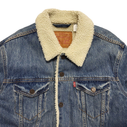Levi's Light Blue Button Denim Fleece Sherpa Jacket Uk Men's Size M