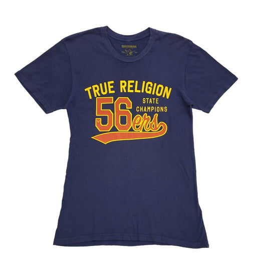 True Religion Blue Vintage Y2K  Short Sleeve T-Shirt Uk Men's S