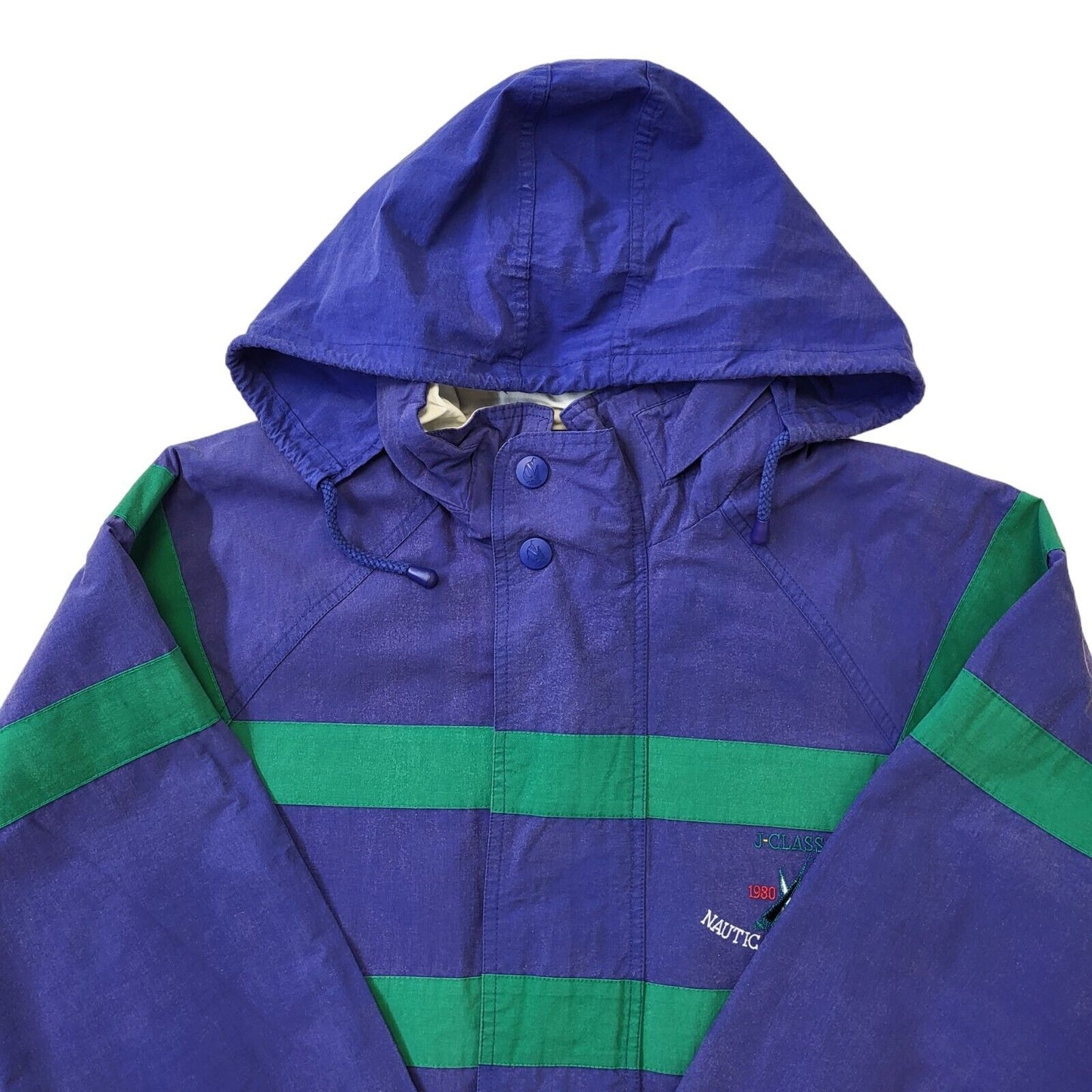 Nautica 90s Vintage Blue Zip Up Hooded Jacket Men's Size XL