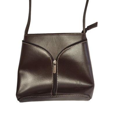 Vintage Brown Faux Leather Shoulder Bag Uk Women's Size 7" x 7.5"