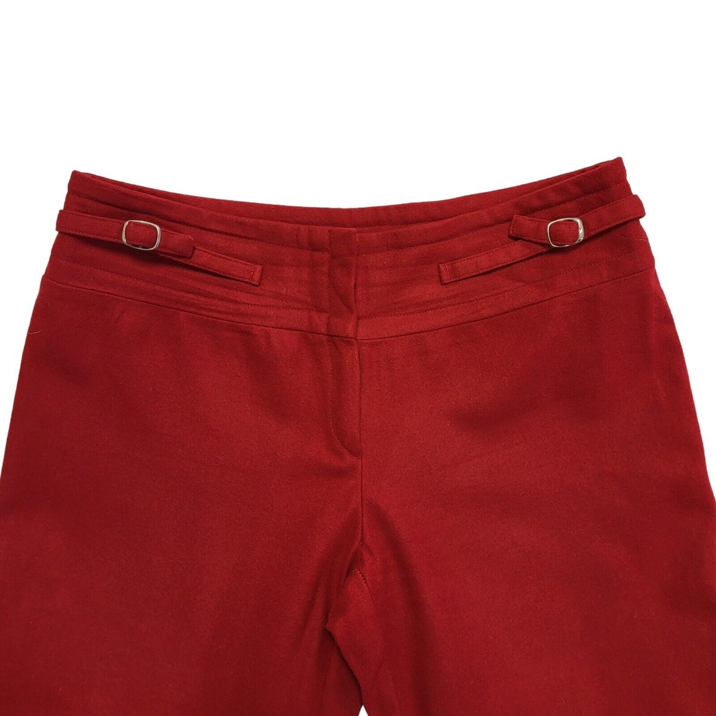 Dial Less Red Wide Leg Dress Trousers Uk Women's Size 14 W32 L31