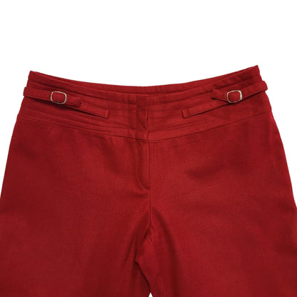 Dial Less Red Wide Leg Dress Trousers Uk Women's Size 14 W32 L31