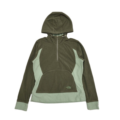 The North Face Hooded Green 1/4 Zip  Fleece Womens UK Medium