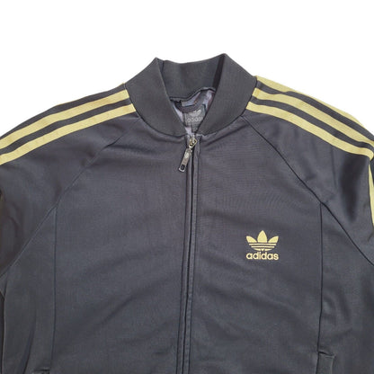 Adidas Black Y2k Zipped Sports Tracksuit Top Uk Women's Size Small