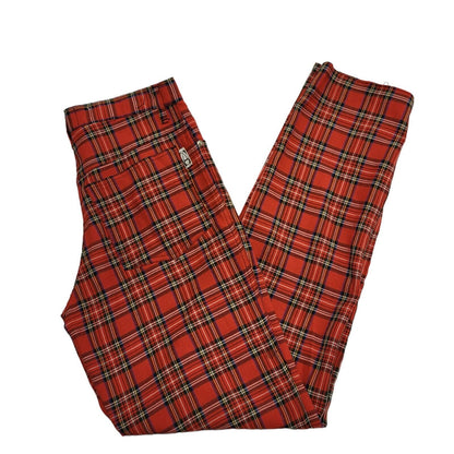 Apartment 90s Red Check Trousers Uk Women's W30 L34