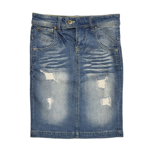 Cherokee Vintage 90's Blue Knee Length Denim Skirt Women's UK 8-10 W27 (USA 6)