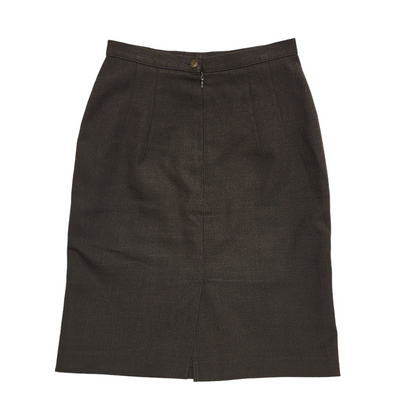 Marks & Spencer Vintage 90's Brown Solid Pencil Skirt Uk Women's Size 8 W26