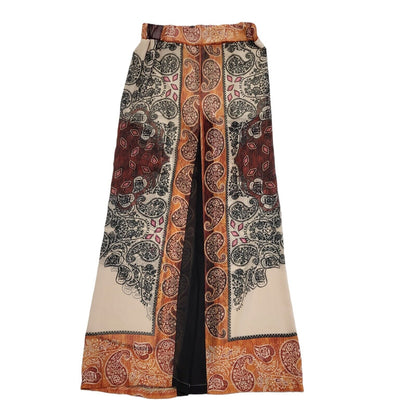 Rinascimento 90s Orange Red Abstract Wide Leg Trousers Uk Women's S W26 L32
