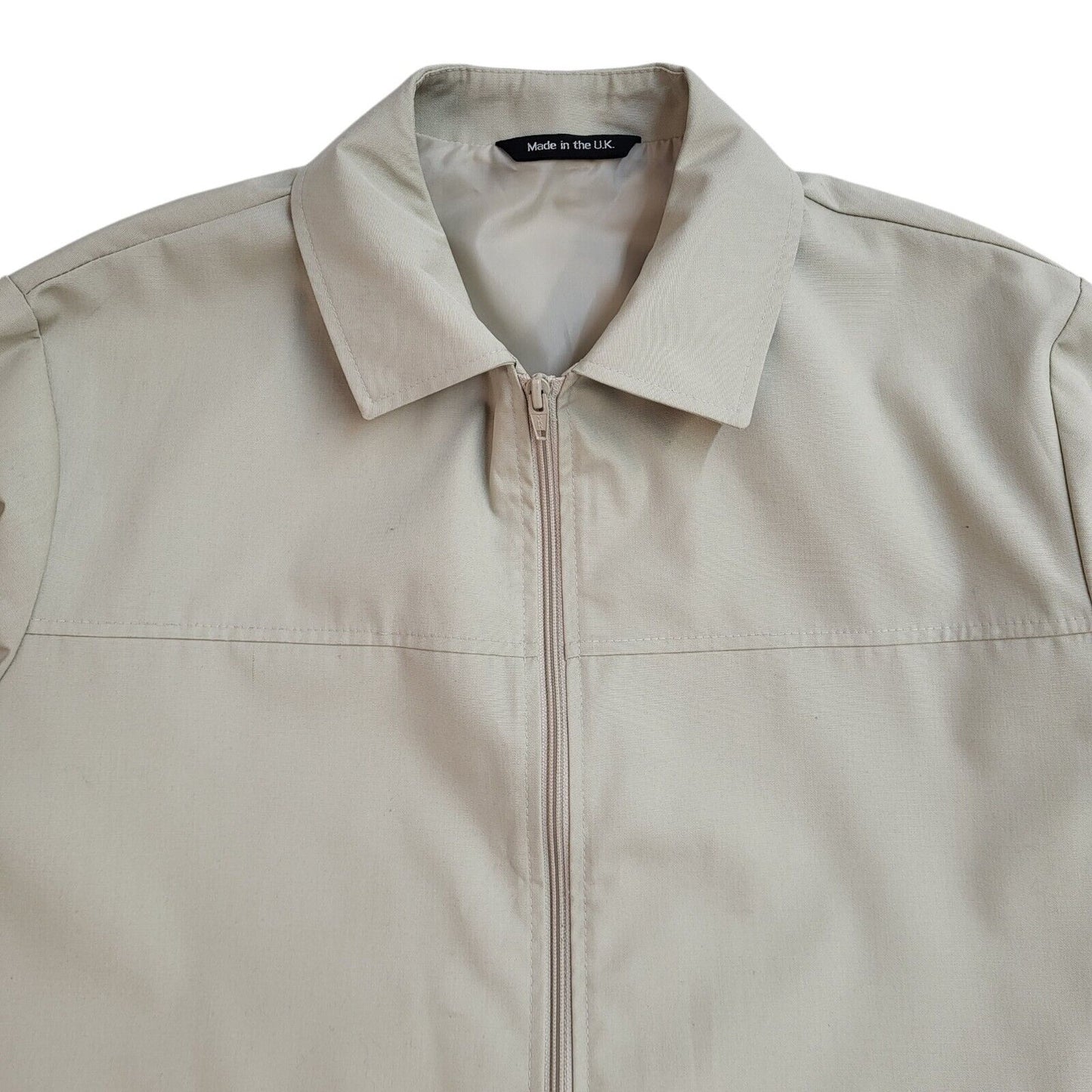 St Michael Beige 80s Zipped Bomber Jacket Uk Men's Size Large