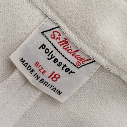 St Michael 70s White Bootcut Pleated Trousers Womens UK Size 14 (usa 18) W32 L29