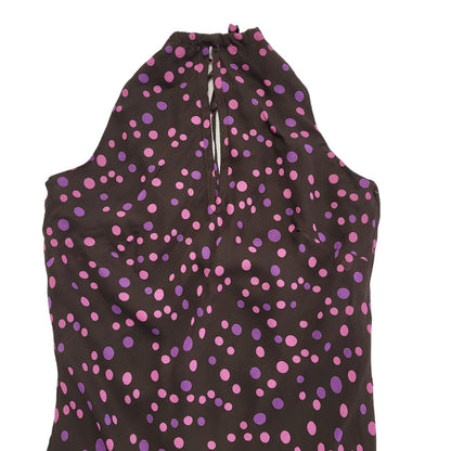 Bay Vintage 90s Pink & Purple Polka Dot Sleeveless Dress Uk Women's Size 10