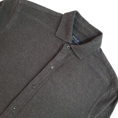 Polo Ralph Lauren Y2k Grey Long Sleeve Shirt Uk Men's Size Small